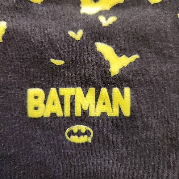 Batman boys short sleeve casual t-shirt medium charcoal gray neon green print - Picture 2 of 4